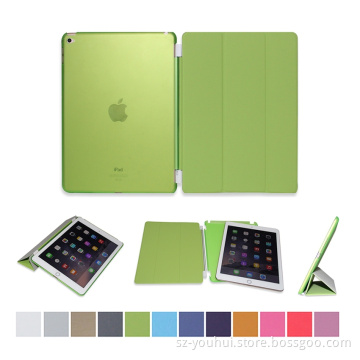 Hot Sales PU smart front flip cover PC back case for iPad air1/air2 for ipad air